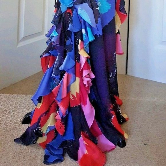 ◇$8,900 OSCAR DE LA RENTA SPECTACULAR SPANISH SILK GOWN DRESS RUNWAY US S - Picture 8 of 16